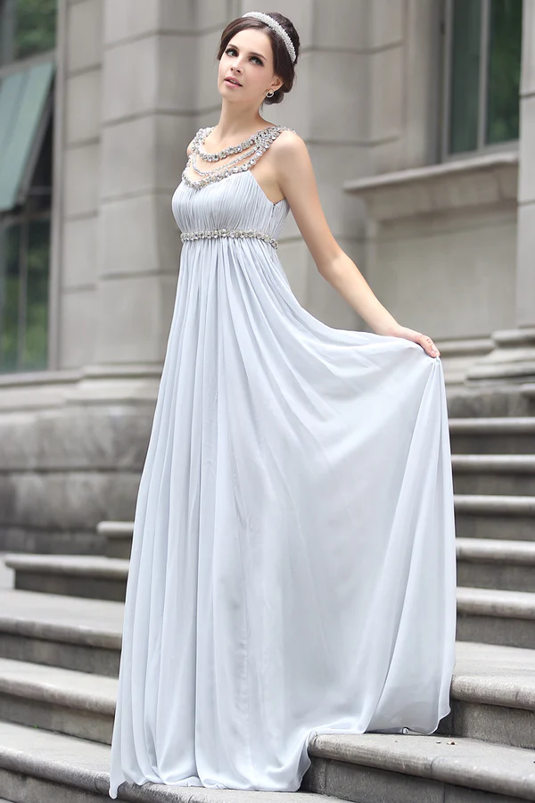 عالم فساتين السهرة: دليلكِ الشامل لإطلالة ساحرة 4 VC83366 grecian goddess light gray formal prom evening dres jojodress 5