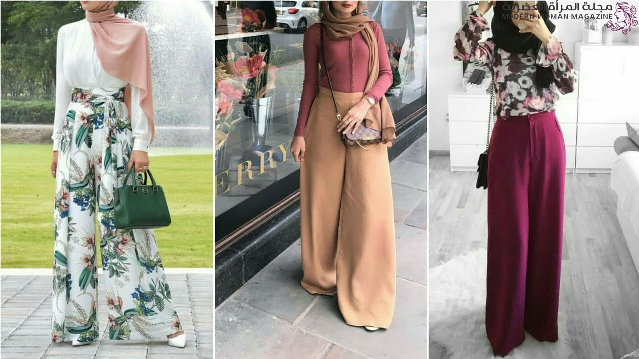 تنسيقات رائعة لإطلالات ساحرة باستخدام بنطلون باجي للمحجبات 3 بنطلون باجي